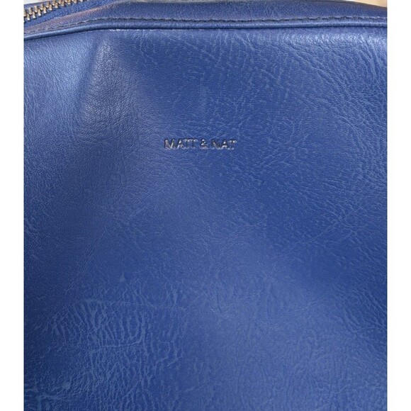 MATT & NAT VIGNELLI Vegan Leather Backpack DWELL Blue Adjustable Strap Top Zip main image 4